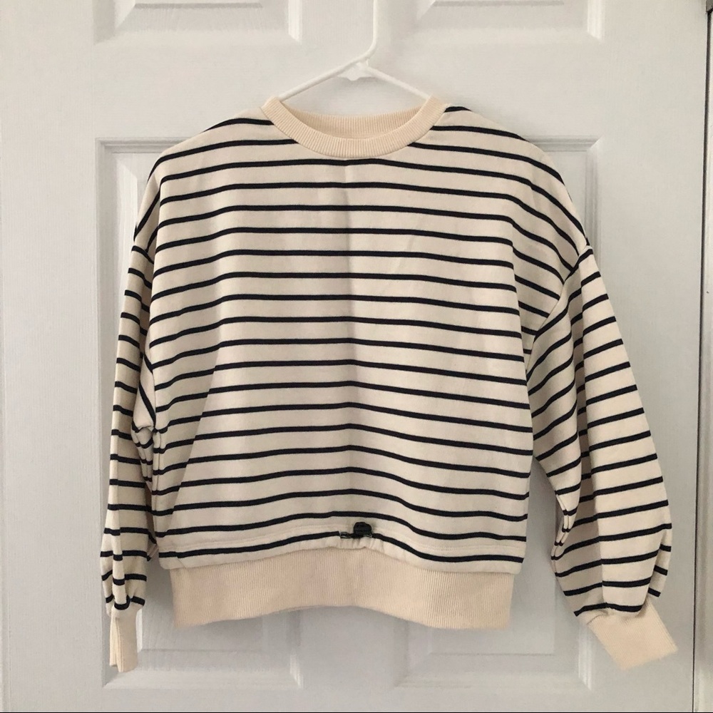ZARA Kids (Age 11-12/ 152cm) Striped Crewneck Sweater